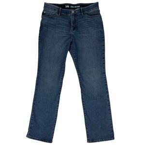 Lee Total Freedom‎ Straight Leg Jeans Women 12 Medium Wash Comfort Stretch Denim